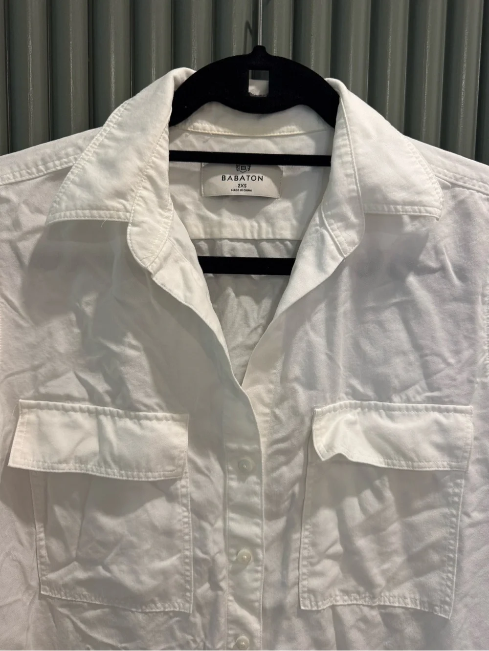 Aritzia Babaton White Utility Button-Down Shirt - Picture 2 of 5